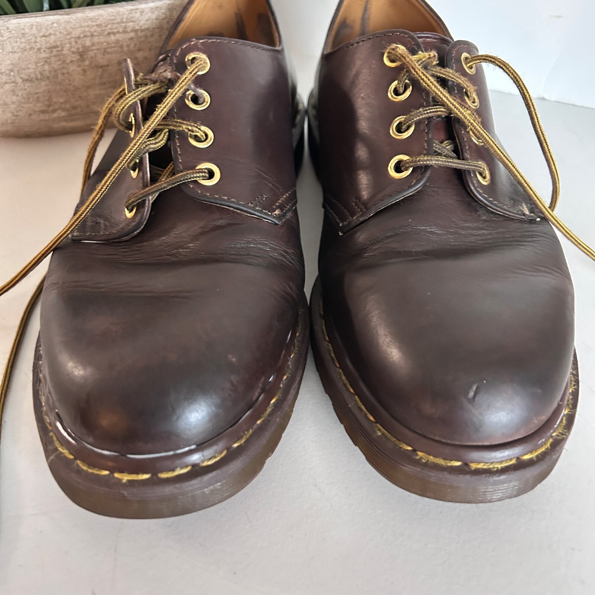 90s Dr.Martens レザーシューズ made in England Vintage 1990's Doc Dr Martens Made In England Blue Oxford