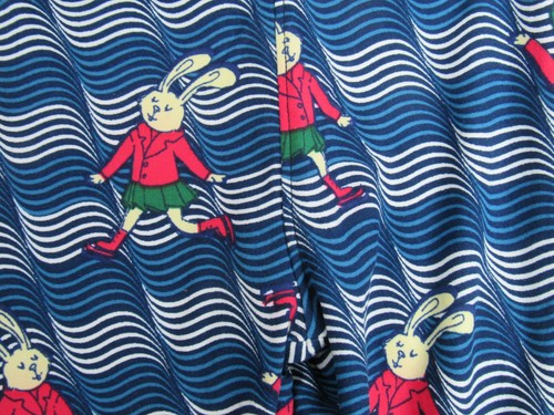 LuLaRoe Kids Leggings Blue & White with Rabbit Size S/M New - Picture 2 of 3