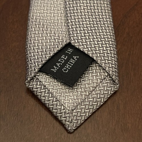 Ck Calvin Klein Gray 100% Silk Men’s Neck Tie Made In China - Picture 7 of 9