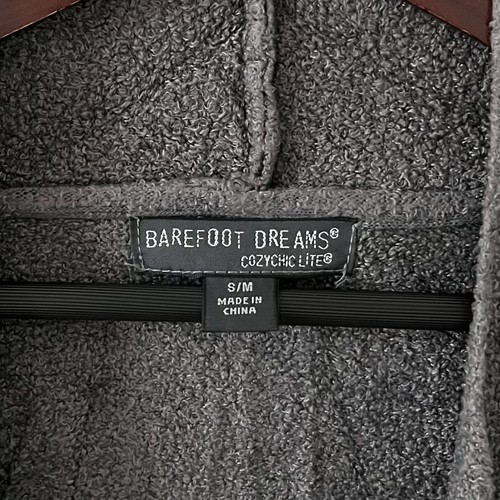 Cárdigan Barefoot Dreams Cozychic Lite Gris Calipso Cortina S/M Pequeño Mediano - Imagen 8 de 10
