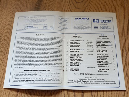 Bristol 1984 - 1993 Rugby Programmes - Picture 31 of 93