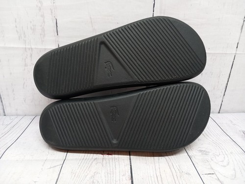 Lacoste schwarze Sliders UK Größe 9 Flip Flops Sommer Urlaub Strand Schuhe - Bild 14 von 14
