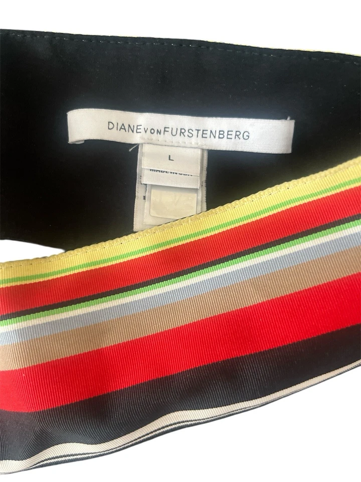 Cinto elástico feminino bloco multicolorido DVF - Imagem 4 de 4