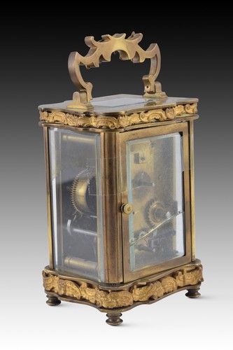 Carriage or travel clock with case. 19th century. - Picture 4 of 10