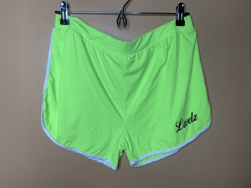 Women Size XLarge Shorts Hot Pants Mid- Rise Green Stretch Elastic Waist - Picture 4 of 12