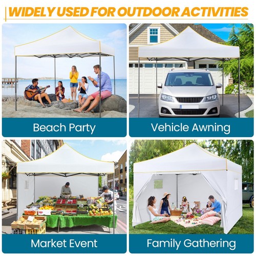 Carpa plegable instantánea comercial resistente 10'x10' impermeable fiesta carpa gazebo - Imagen 36 de 60