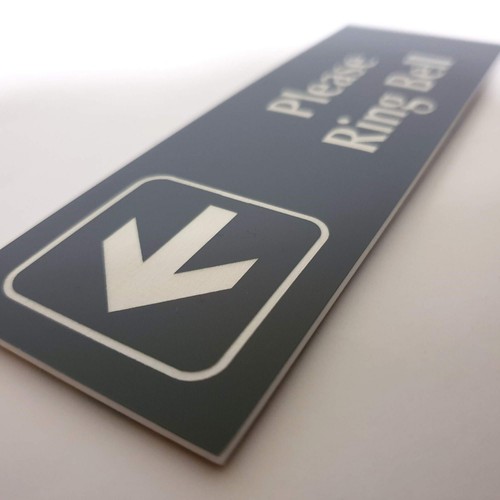 Please Ring Bell with Left Arrow Sign Plaque 5 Sizes 30 Colours Door - Picture 61 of 185