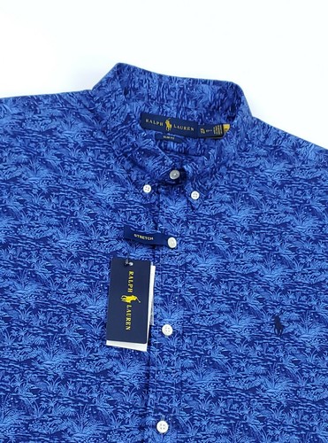 Polo Ralph Lauren Men's XL Slim Fit Geometric Long Sleeve Shirt Lightweight Blue - Picture 2 of 12