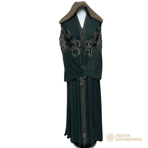 Modest Women Abaya Farasha Jalabiya Arab Dress With Stone Works - Picture 3 of 3