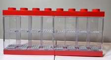 LEGO Minifigure 16 Compartment Red Display Case Door Opens Stackable Wall Mount