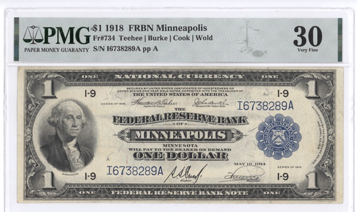 FR 731 1918 $1 FRBN ST LOUIS, - PMG VF 30 - VERY FINE! - Picture 1 of 2