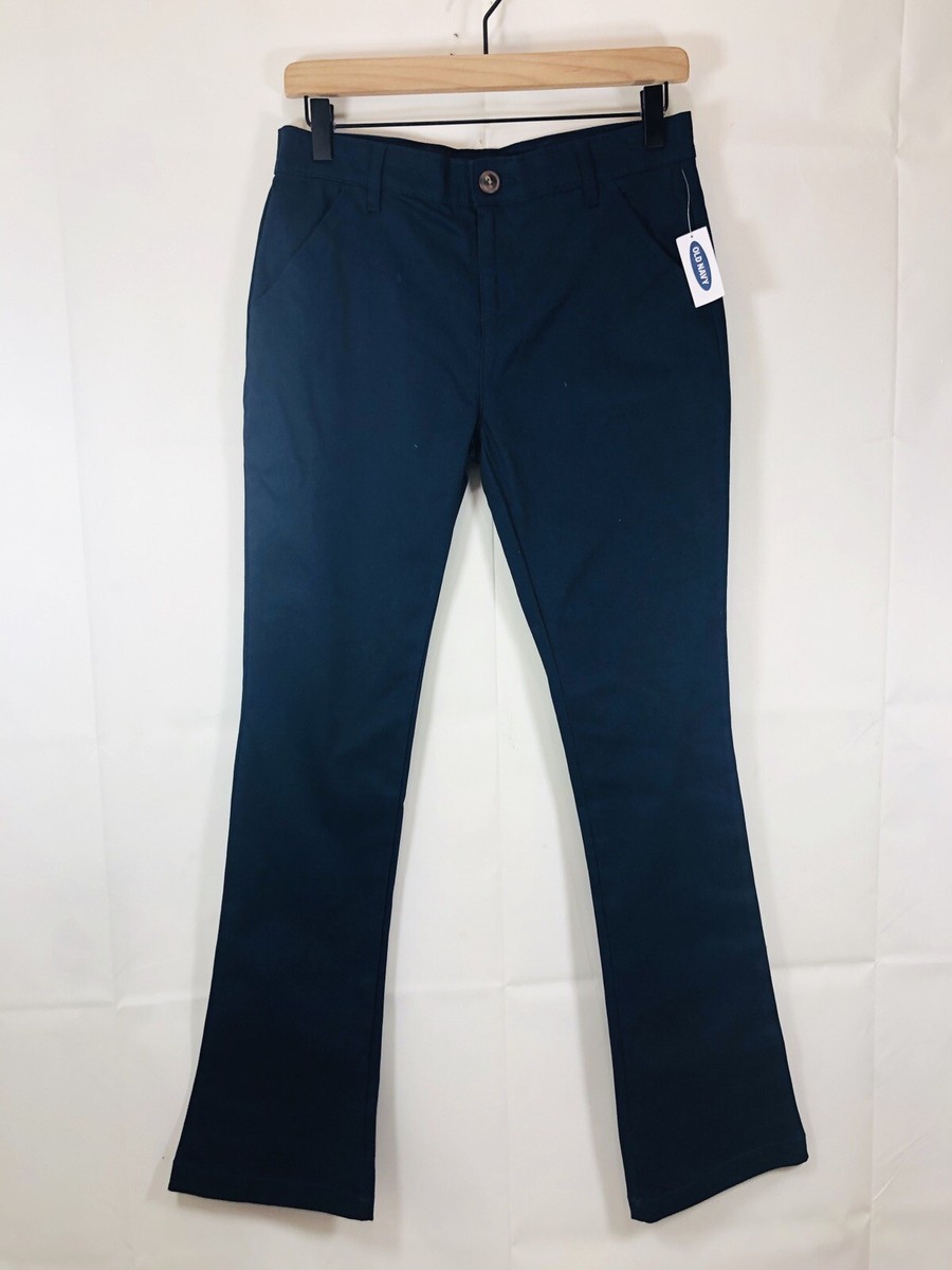 Old Navy Girls Size 14 Plus Bootcut Navy Blue Adjustable Waist Uniform Pants