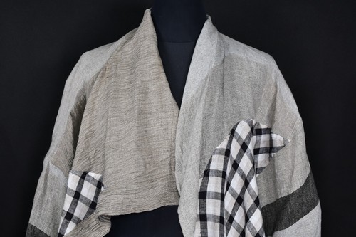 Ivan Grundahl Copenhagen Asymmetric Patchwork Cape Jacket Women's size 40 - Picture 2 of 11