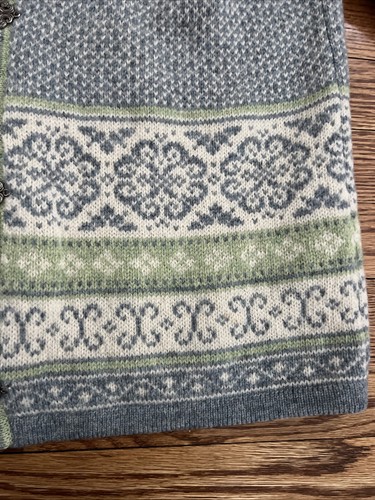 Telluride Clothing Co Nordic Fair Isle MED Strickjacke Pullover Wolle Metallverschluss - Bild 8 von 10