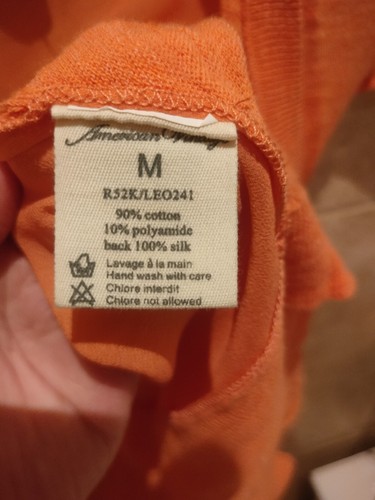 American Vintage Orange Silk Cotton Cardigan Size M - Picture 4 of 6