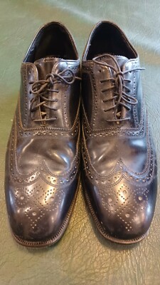 Florsheim Mens Lexington Black Leather Wingtip Oxford Dress  display picture 2