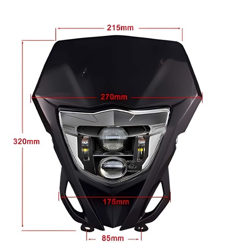 LED Headlight +Black Fairing for Suzuki/Honda CRF250R CRF450R CRF250L CRF450L - Picture 8 of 11