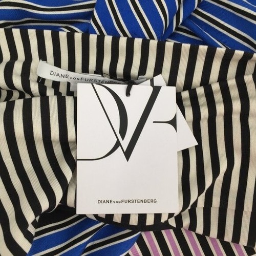 DVF Diane von Furstenberg Ruri Sailor Chevron silk shift dress graphic new 4 - Picture 4 of 5