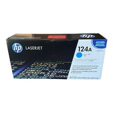 HP Laserjet Cyan Toner 124A Q6001A Genuine Brand New Sealed Blue 1600 2600 2605