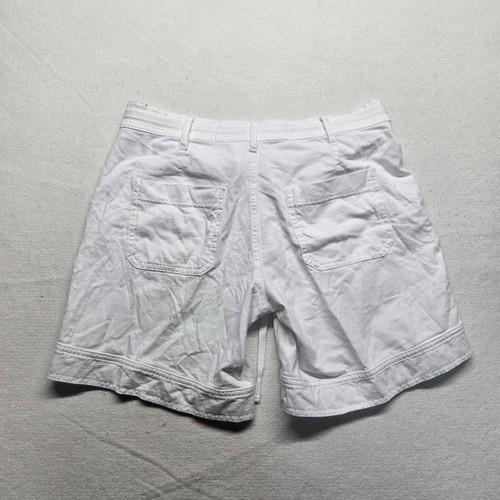 GAP Solid White Linen Pull-on Shorts Draw String Adult Women's Ladies S Small - Picture 7 of 7