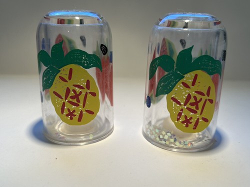 Rare CIB Summer Stock Printed Floater Acrylic Salt & Pepper Set - Vintage - Picture 4 of 11