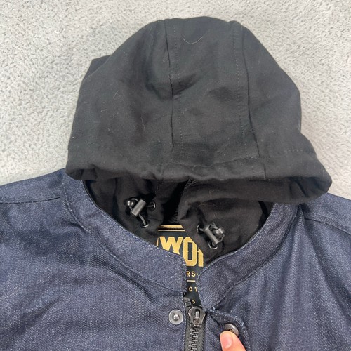 Dixxon Jacket Mens Large Blue Black Dillinger Denim Leather Full Zip Moto READ - Picture 5 of 10