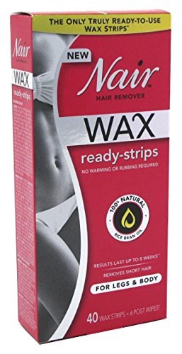 Nair Hair Remover Wax Ready-Strips for Legs & Body No Warming 40 Count 6 Pack - Picture 1 of 3