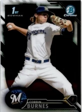 Corbin Burnes - 2016 Bowman 1st Draft Chrome #BDC-89 Milwaukee Brewers