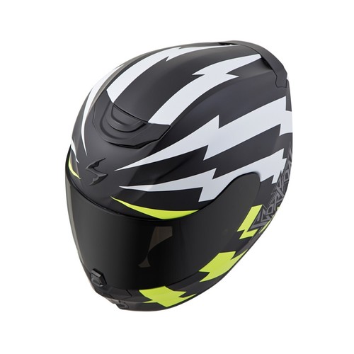 NEW SCORPION EXO-R420 TRACKER HELMET 75-1132S BLACK WHITE GREEN CLEAR SHIELD SM - Picture 4 of 4