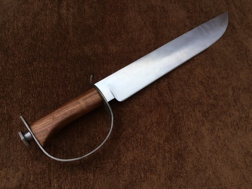 Custom Handmade Carbon Steel 1095 D Guard Bowie Knife ,Hunting, Fully Functional - Picture 4 of 10