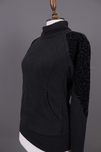 LULULEMON Gray Back 1/4 Zip Floral Fleece Bomber Jacket Size 8 - Picture 7 of 21