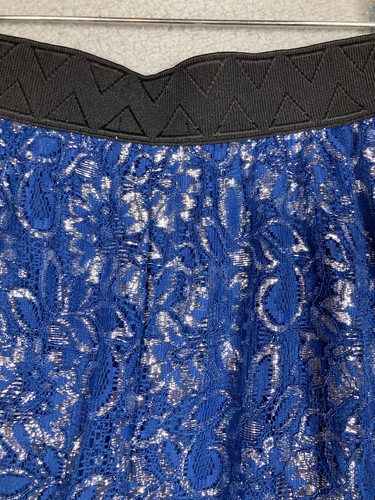 LuLaRoe Skirt Womens Small Blue Lace Maxi Lined Metallic Feminine Cyber Goth - Picture 8 of 10