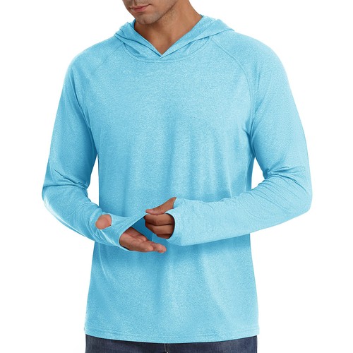 UPF50+ Men's UV Sun Shirts Outdoor Fishing Hoodies Long Sleeve Performance Tops - Picture 90 of 96
