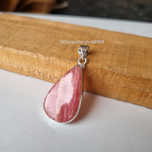 Rhodochrosite Gemstone Pendant 925 Sterling Silver Unique Style Pendant PG6143 - Picture 2 of 4