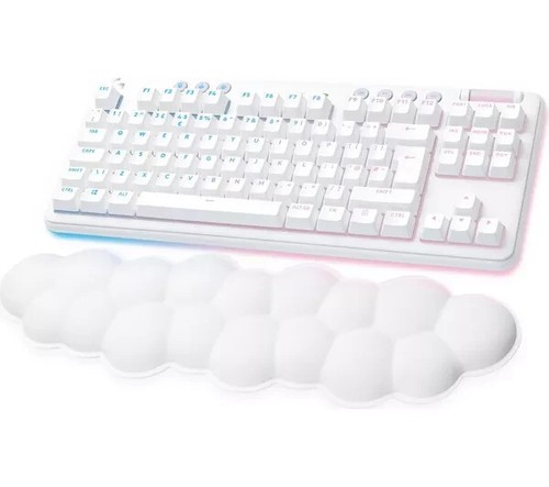 Logitech G715 TKL Aurora Collection Wireless Keyboard - White + Cloud Palm Rest - Picture 1 of 4