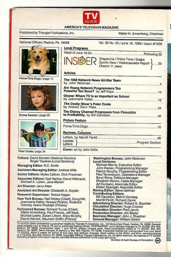 TV Guide V36 #25 Juni 18-24, 1988 Netzwerk Nachrichten All-Star Team bemalte Abdeckung - Bild 2 von 2