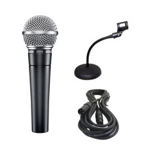 Shure SM58-LC Vocal Microphone w/Desk Stand & XLR Cable