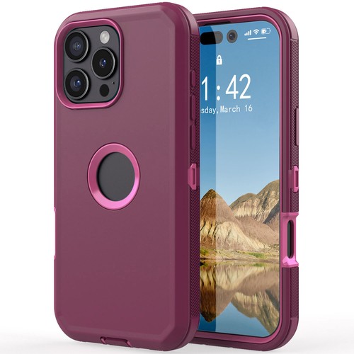 For Apple iPhone 16 Pro Max/Pro 16 Plus Case Heavy Duty Shockproof Hybrid Cover - Picture 32 of 55