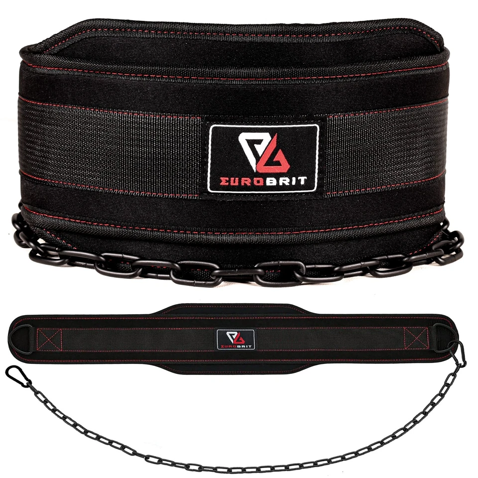 Dip Belt with Chain for Bodyweight Exercises, Black 6" Padded Weightlifting Belt - Image 2 of 4