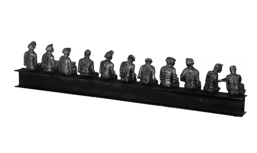 Sergio Furnari, Lunchtime on a Skyscraper, Slip Cast Ceramic Sculpture, signatur - Picture 7 of 7