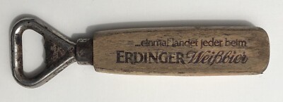 ERDINGER WEISSBIER Beer Bottle Opener w/Wood Handle ERDINGER WEISSBIER Beer Bottle Opener w/Wood Handle