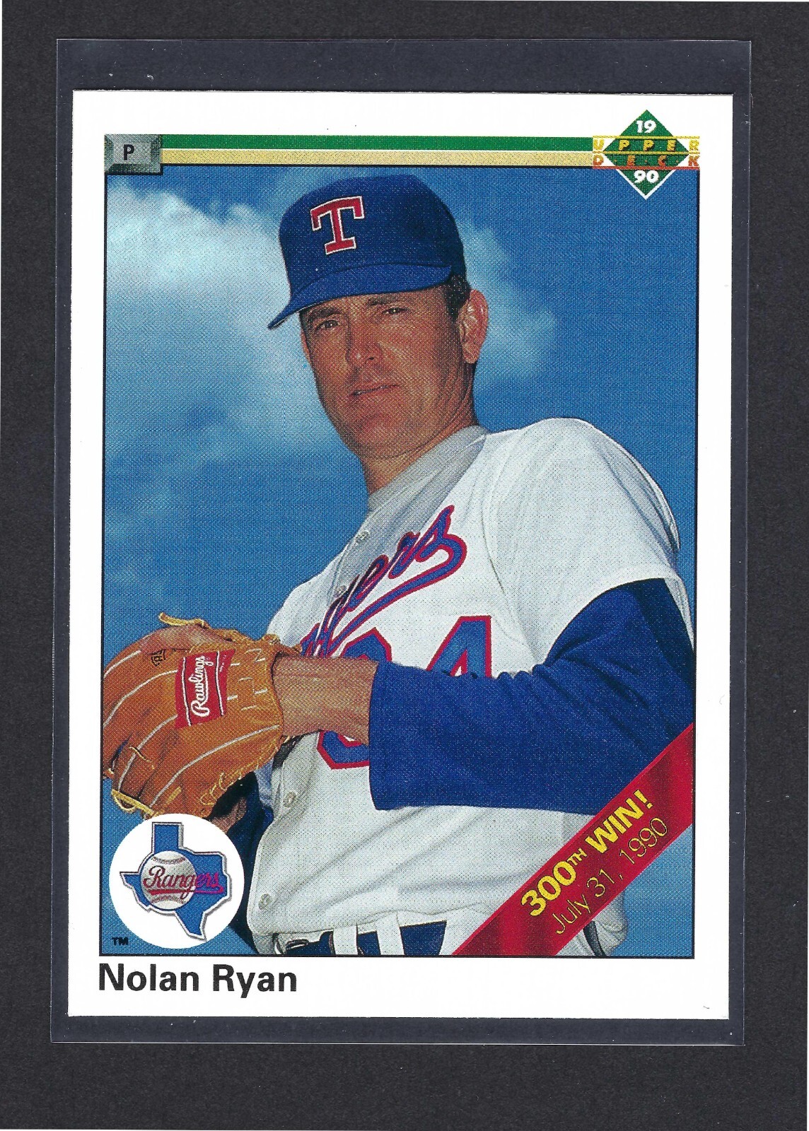 1990 Upper Deck 300 Win Stripe #734 Nolan Ryan Texas Rangers
