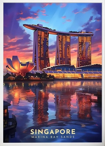 Marina Bay Sands, Singapore 40x50cm Stretched Travel Canvas Wall Art Print - Bild 3 von 3