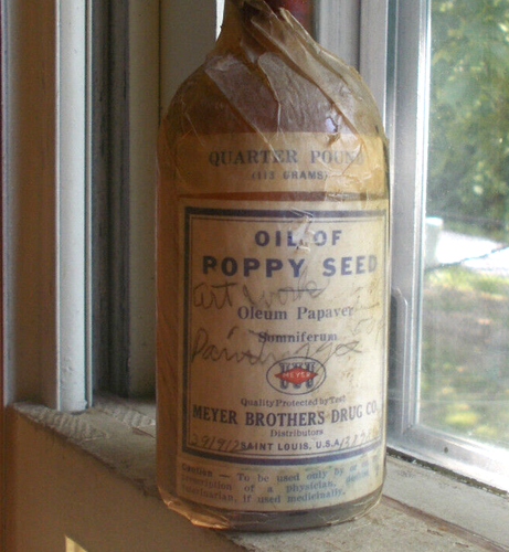 ANTIGUO ACEITE DE SEMILLAS DE AMAPOLA DE PRINCIPIOS DE 1900 BOTELLA DE MEDICINA MEYER BROS ST. LOUIS - Imagen 4 de 4