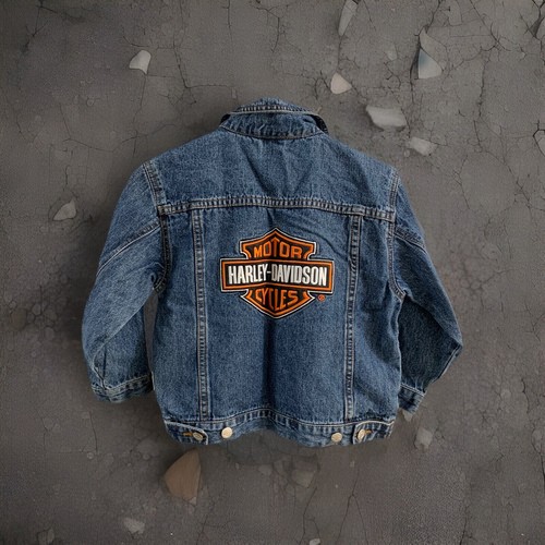 Harley Davidson Jean Denim Jacket Kids Youth Size 6 - Picture 1 of 10