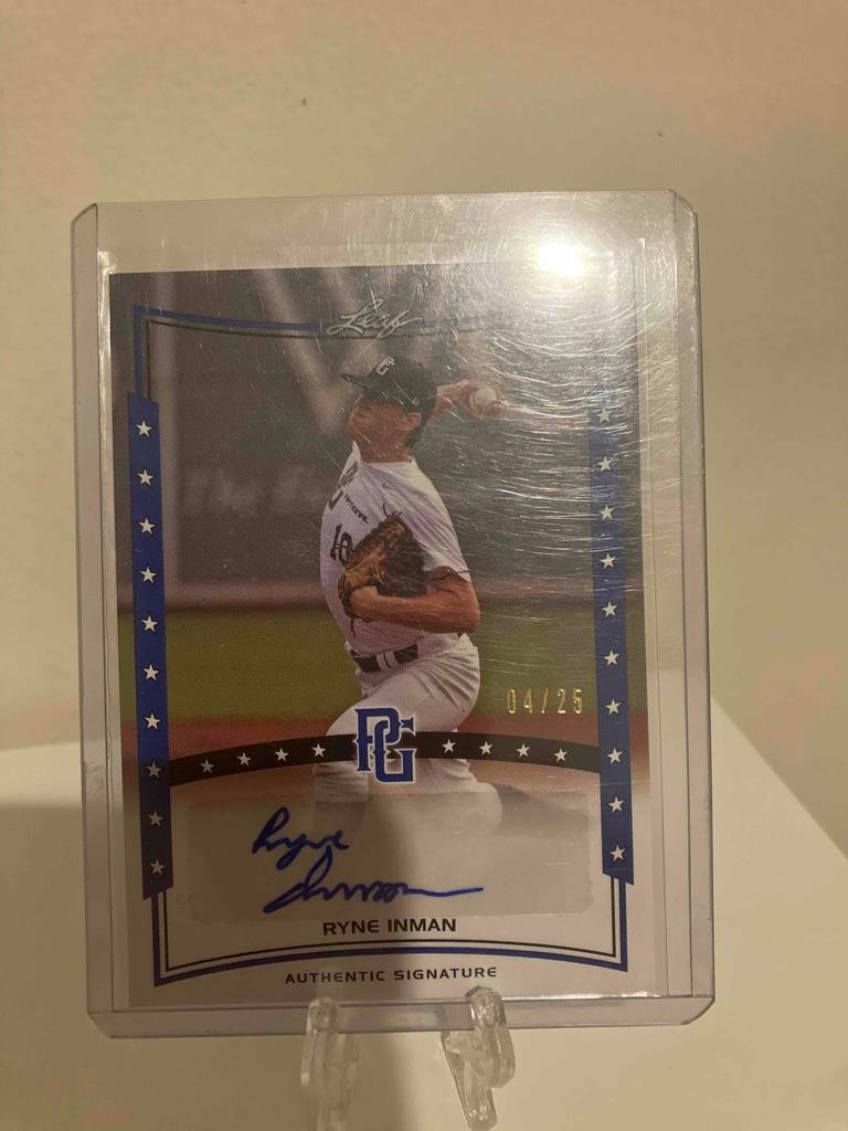 2014 Leaf Perfect Game Showcase Auto Blue 04/25 Ryne Inman #A-RI1 Auto ...