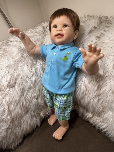 The Ashton Drake Galleries Mason's First Steps Truly Real Walking Doll w COA - Picture 3 of 9