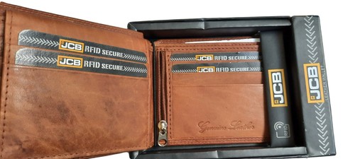 Wallet Leather RFID JCB Mens Zip Contactless Card Blocking Black Or Brown - Picture 5 of 11