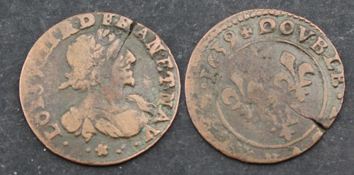 Double Copper Tournament Of Louis XIII Type Axe Loire Rhône 1639 (003)