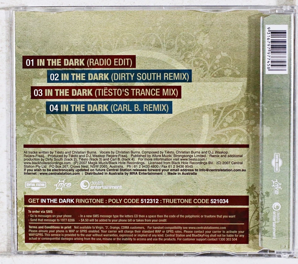 DJ Tiësto - In The Dark (CD 2007) Foto 2 de 3